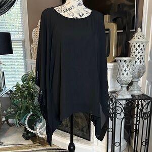 I.N. Studio Black Poncho Blouse